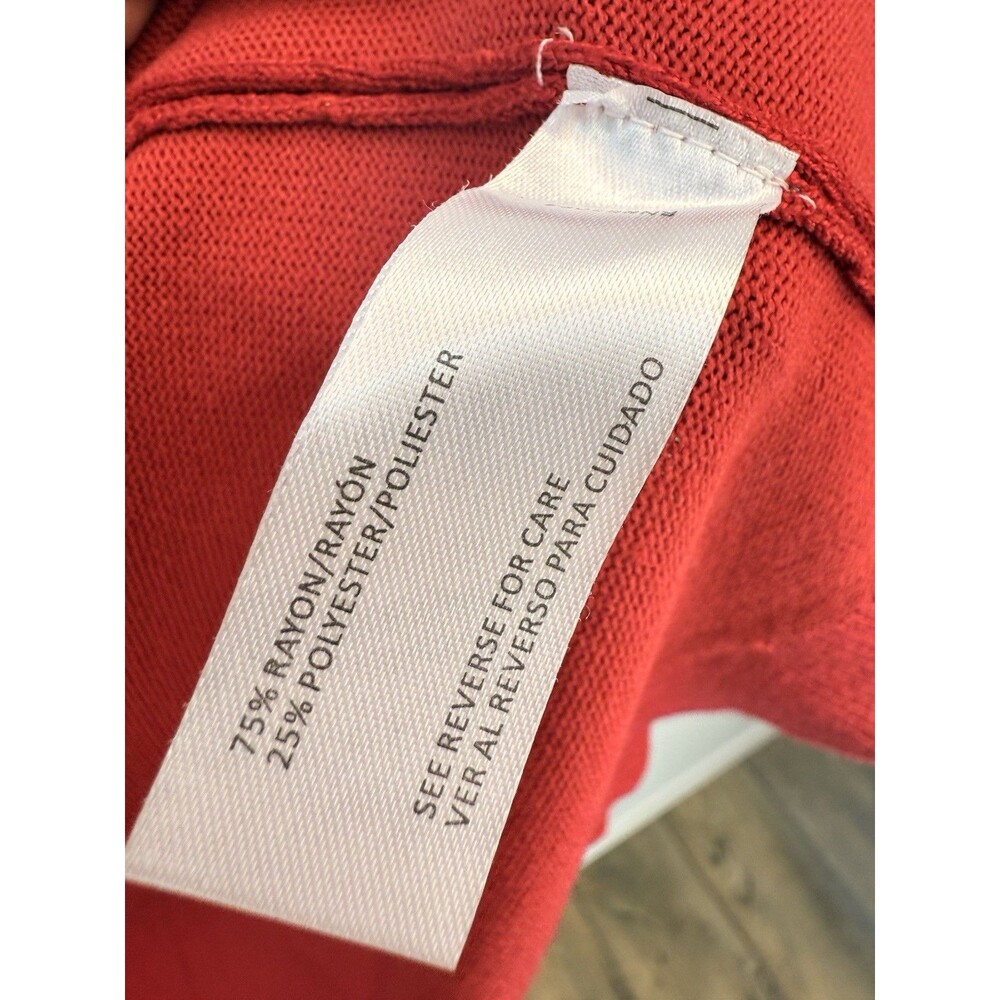 Seven Manor Women Sweater Size M Red Open Front Cardigan Long Sleeve - Picture 8 of 8